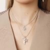Bibi bijoux Celestial feather layered  silver tone necklace - Image 2