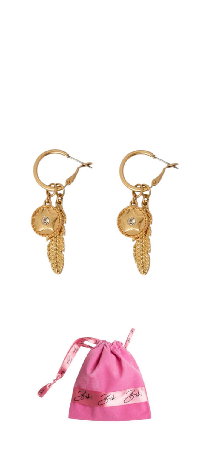 Bibi bijoux gold & silver tone feather earrings