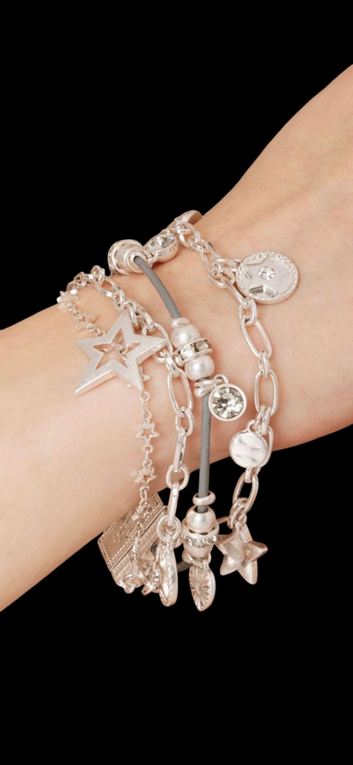 Bibi bijoux silver tone Stellar harmony bracelet